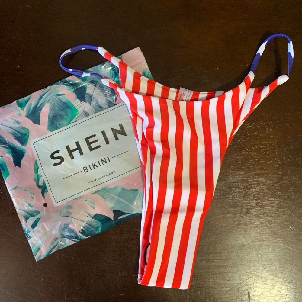 BEAND NEW NEVER WORN SHEIN 4th of July Bikini Bottom Size Large
